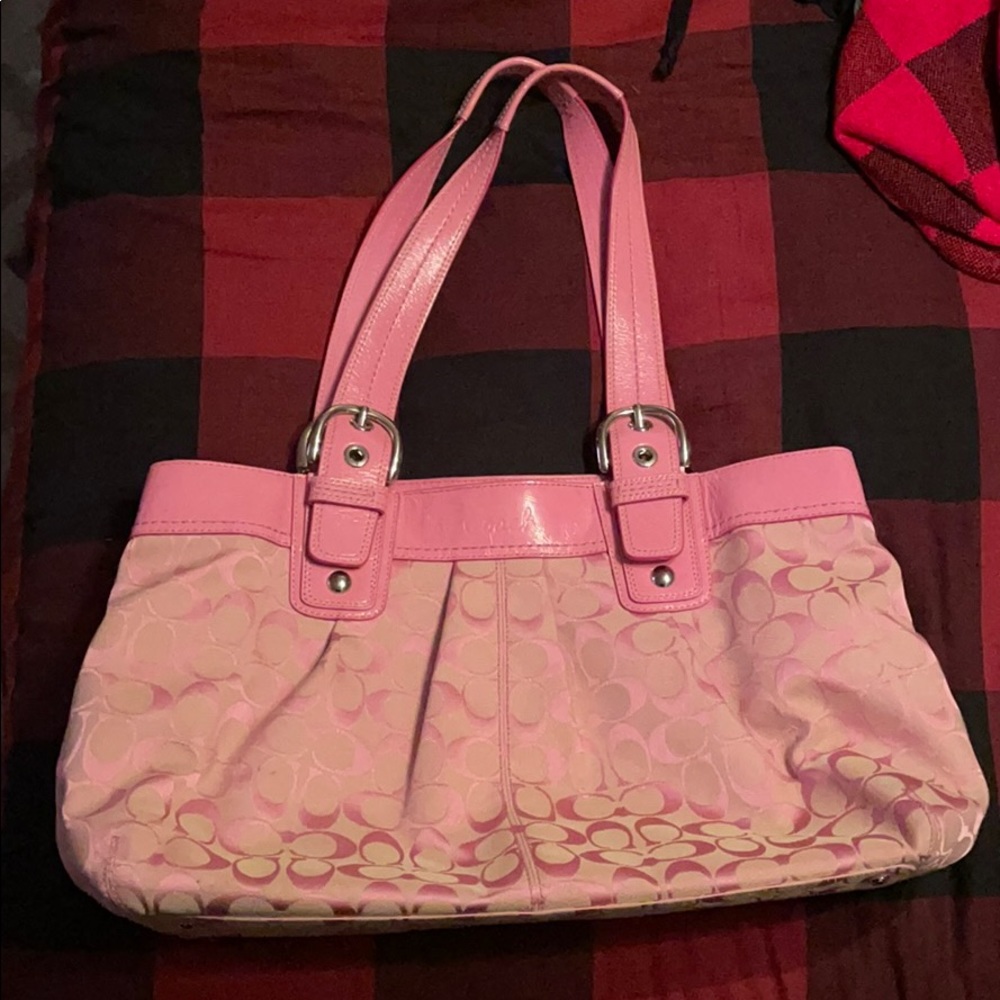 Pink big authentic coach bag